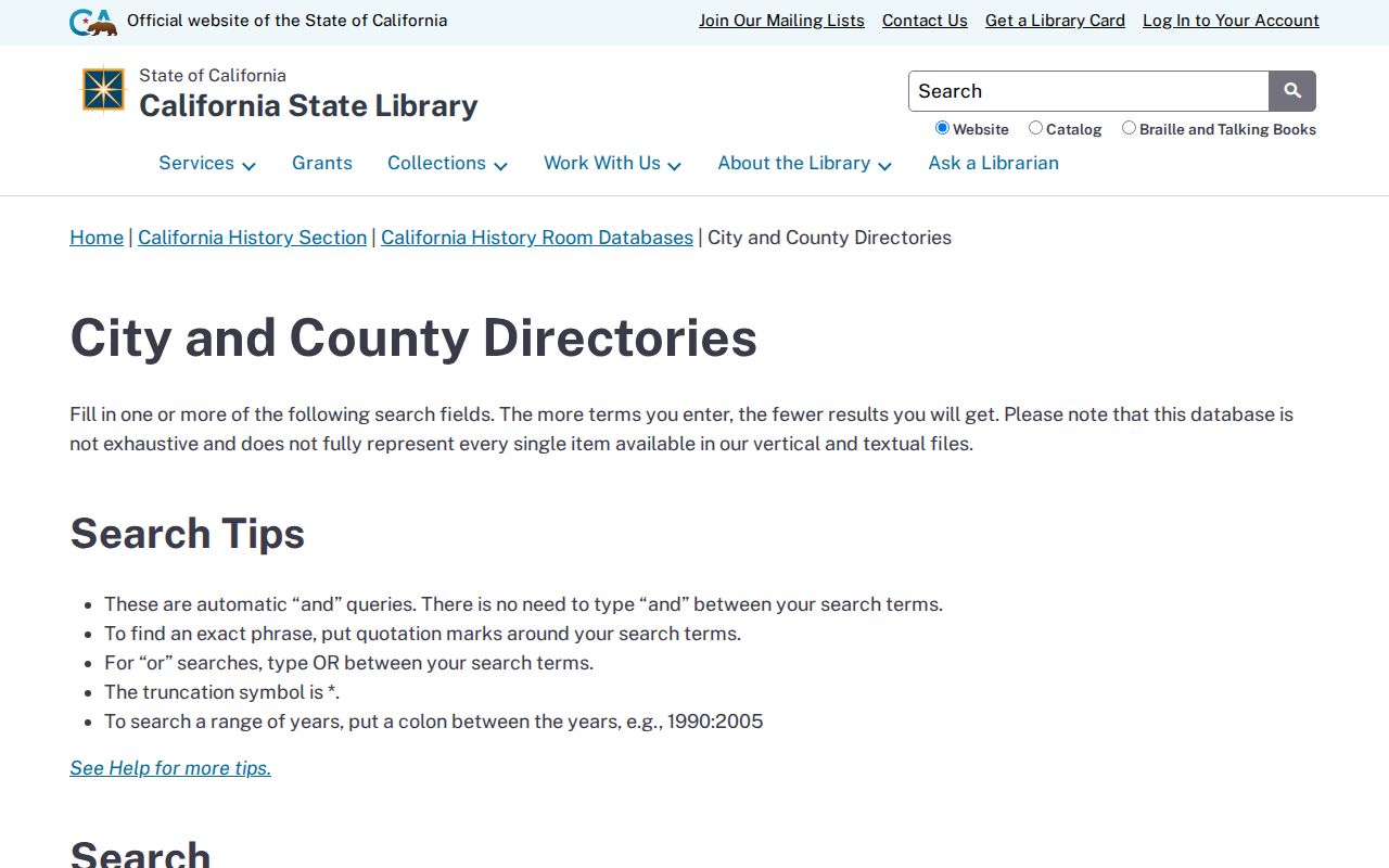 Lemoore city directory California State Library city and county database