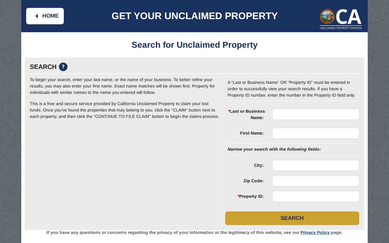 Lemoore resident lookup California unclaimed property search
